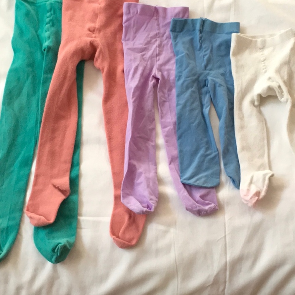 Tights Bundle: Turquoise, Apricot, Lavender, Blue, White
